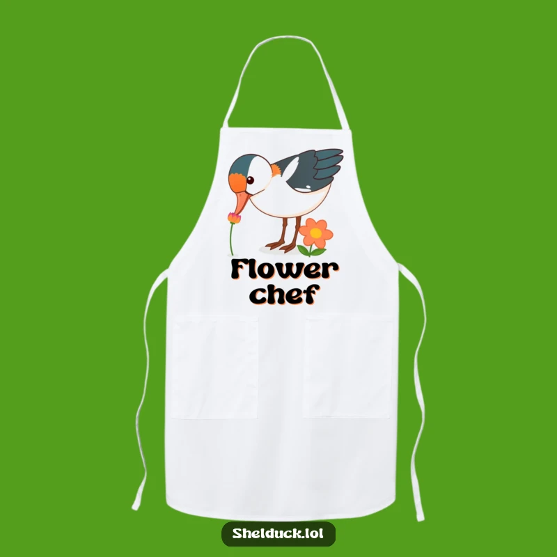 Funny Shelduck Flower Peck Apron - Kitchen Bird Lover Gift for Cooks