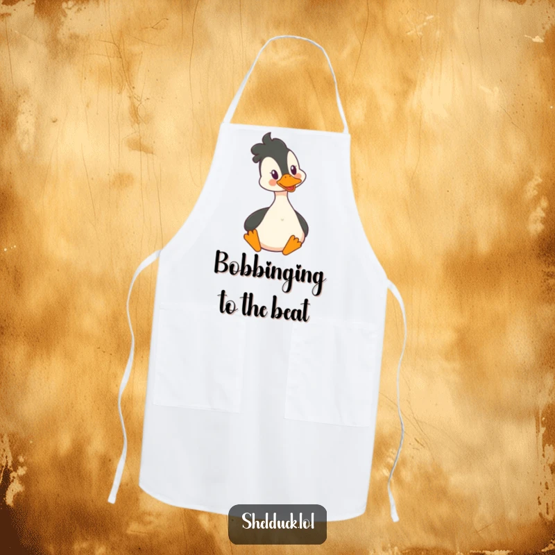 Funny Shelduck Apron: A shelduck happily bobbing its head, designed for a joyful and funny cooking experience.