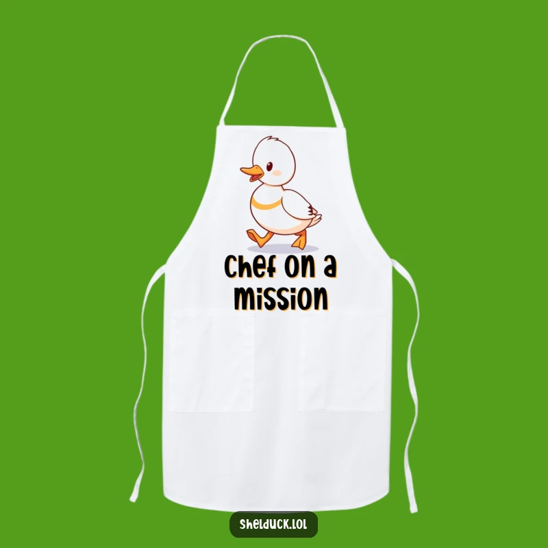 Funny Shelduck Waddling Apron: Determined Water Bird Kitchen Gift