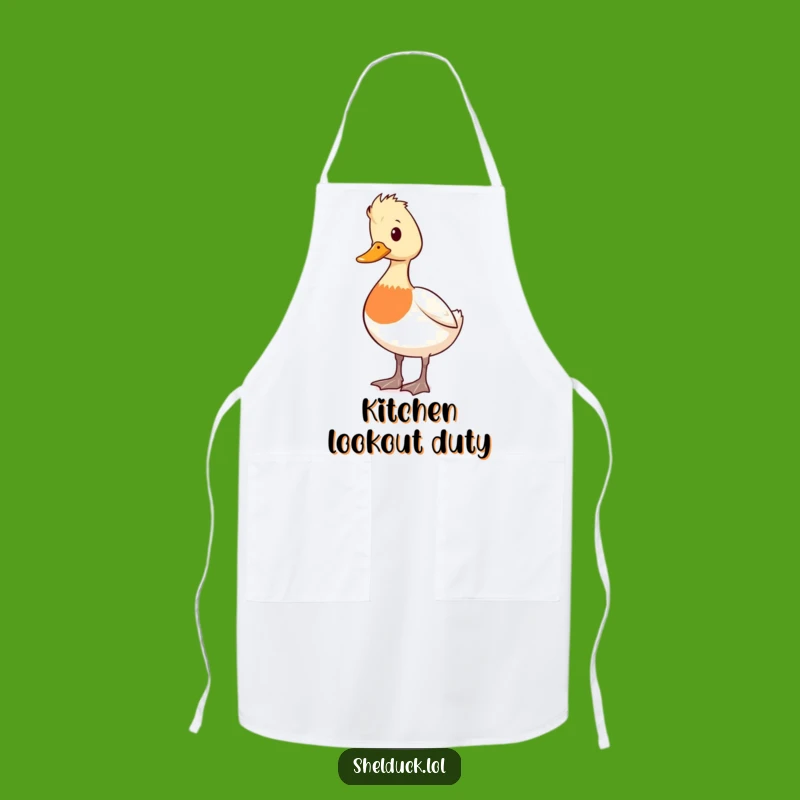 Funny Shelduck Alert Apron: Cute Chef Duck Watchful Gift