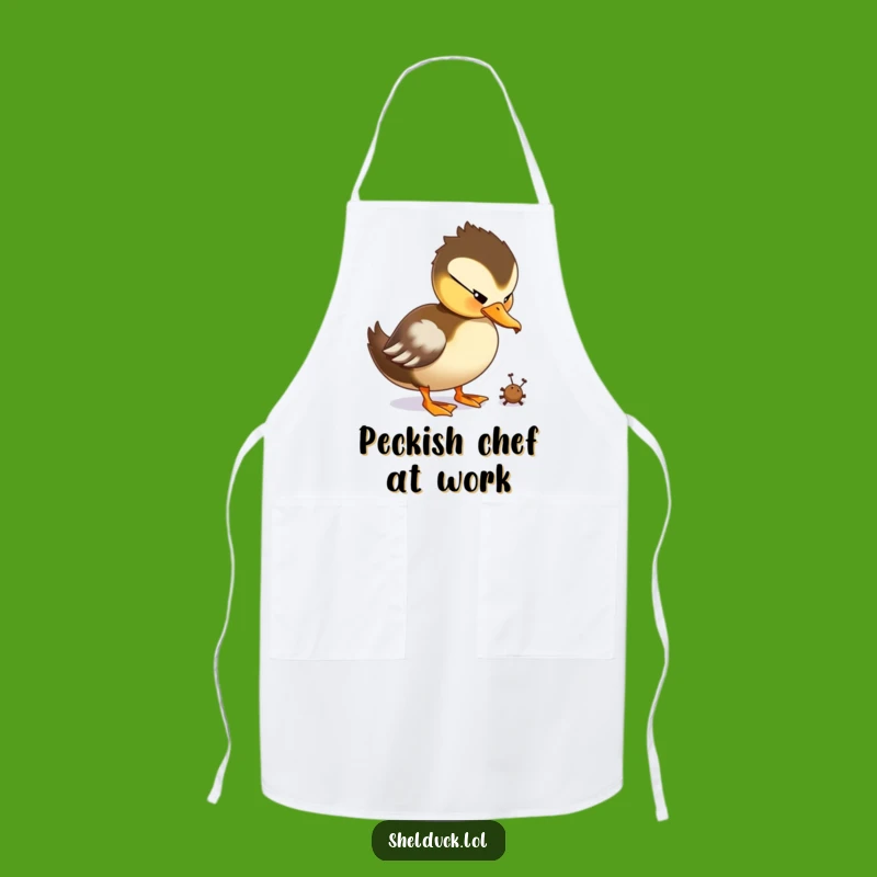 Funny Shelduck Peck Apron: Playful Chef Duck, Humorous Gift for Cooks