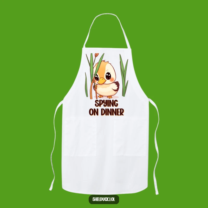Funny Shelduck Peeking Apron - Wide-Eyed Bird Kitchen Wear, Gift