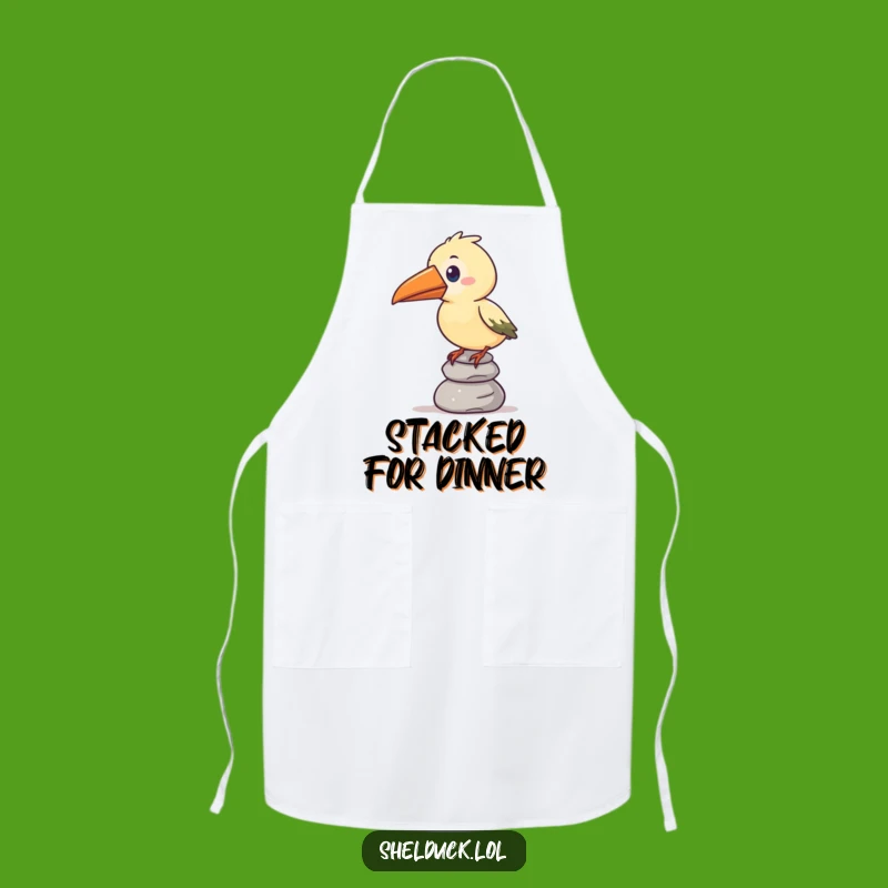 Funny Oversized Beak Bird Pebble Balance Apron - Cook with Comical Balance in the Kitchen