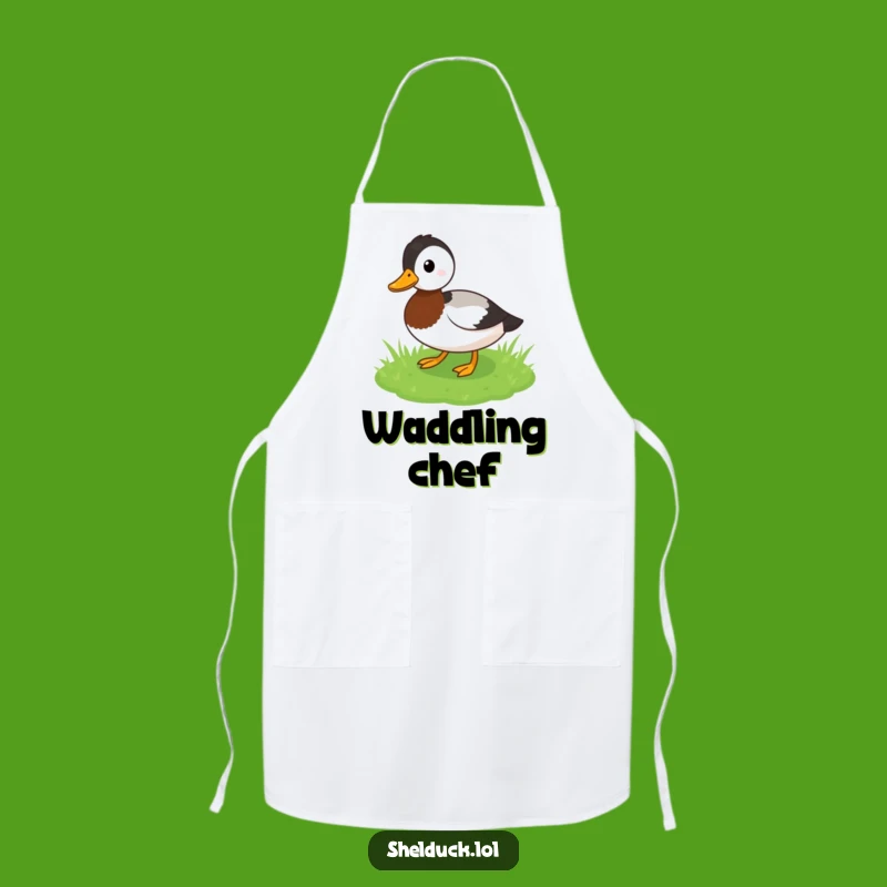 Funny Shelduck Waddling Apron - Kitchen Fun with Playful Bird Humor