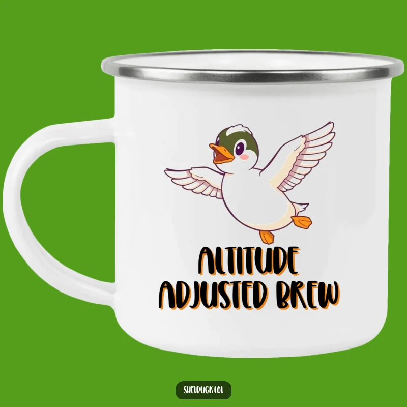 Funny Shelduck Enamel Mug - Adventure Ready Bird Gift