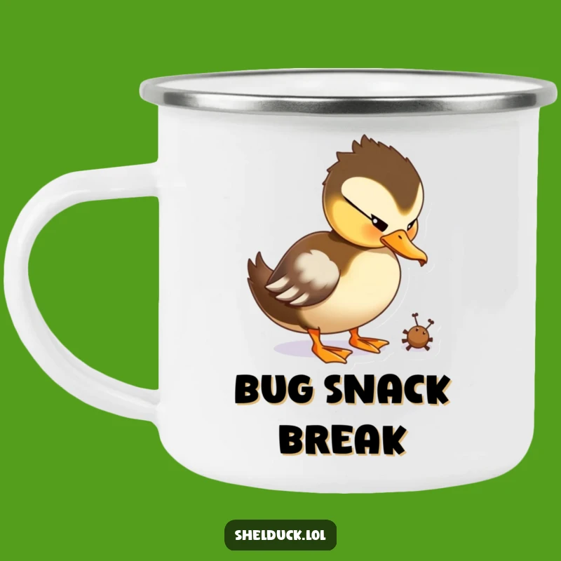 Funny Shelduck Peck Camping Mug: Durable Playful Duck, Outdoor Gift Fun