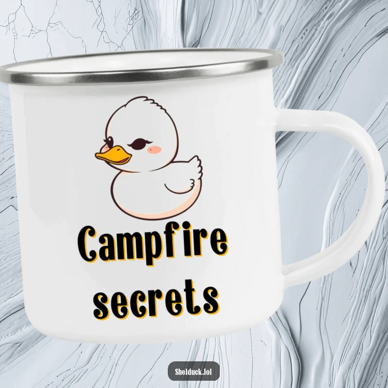 Funny Shelduck Camping Mug: A shelduck with a mischievous grin winks on this humorous outdoor mug.
