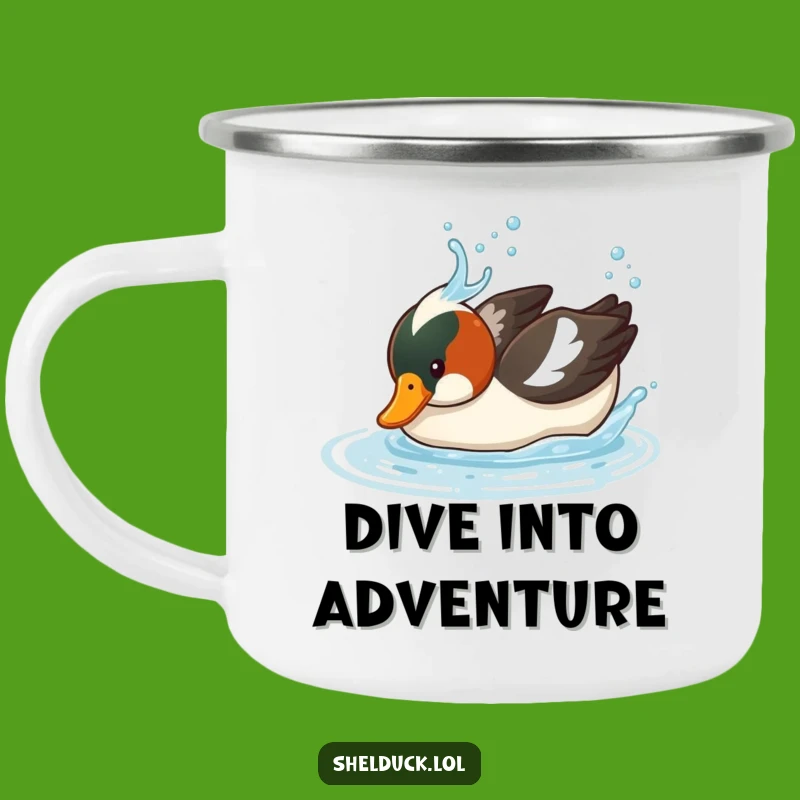 Funny Shelduck Diving Camping Mug - Outdoor Splash Humor Gift