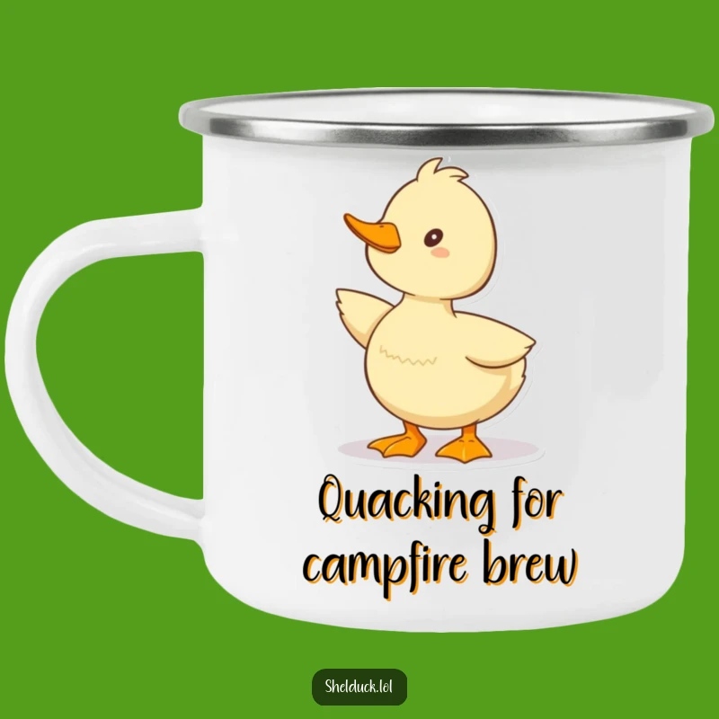 Funny Shelduck Camping Mug: Happy Quack Pose, Durable Funny Gift