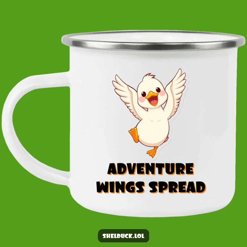 Funny Shelduck Flapping Camping Mug: Adventure Fuelled By Joyful Wings!