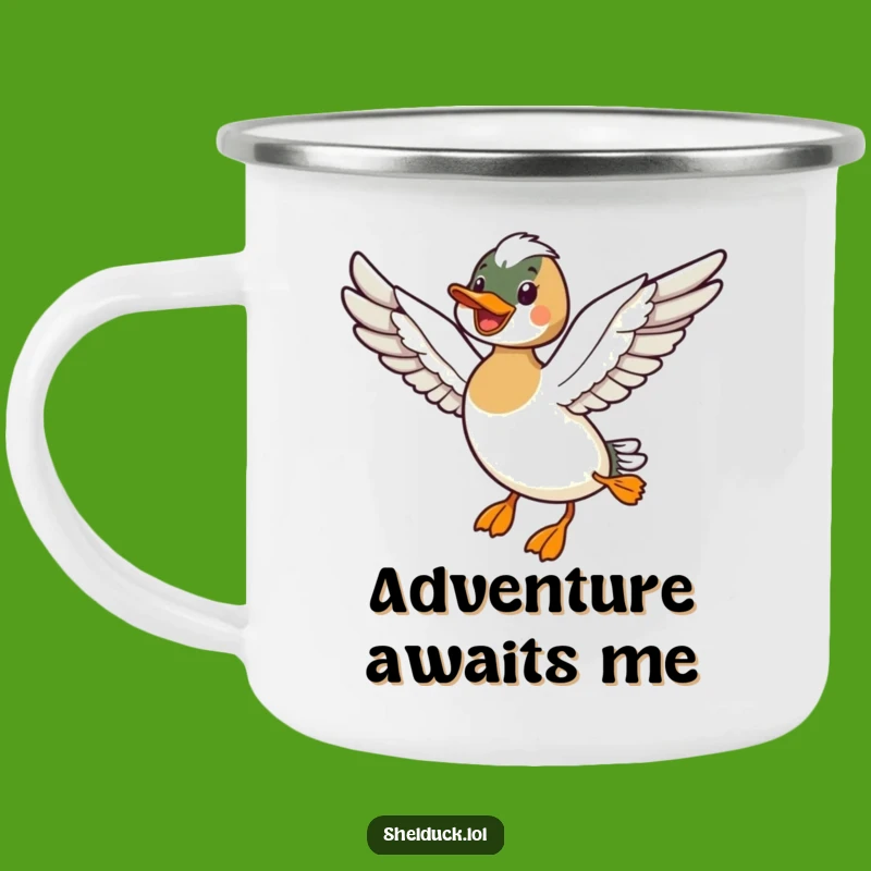 Funny Shelduck Flying Camping Mug - Freedom for Outdoor Adventures