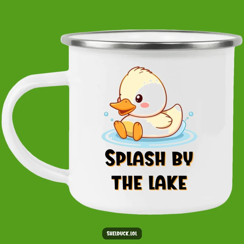 Funny Shelduck Splash Camping Mug: Durable Happy Duck, Outdoor Gift Fun