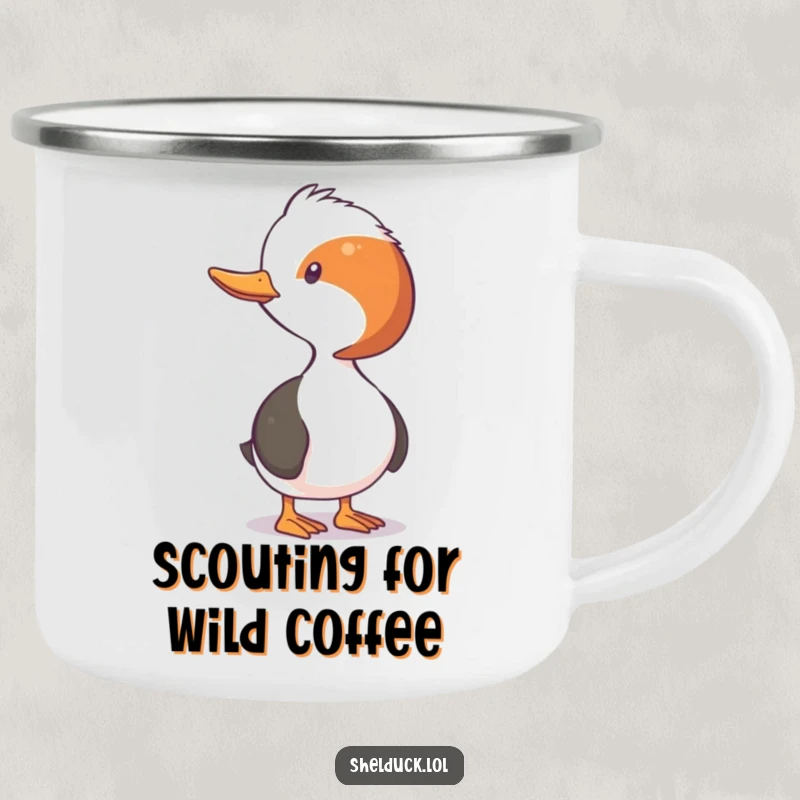 Funny Shelduck Camping Mug: A shelduck stretching its neck to observe, perfect for enjoying drinks outdoors with humor.