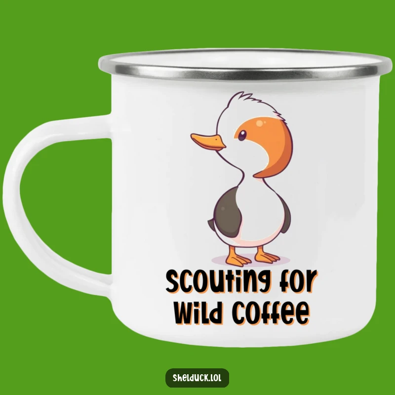 Funny Shelduck Camping Mug - Neck Stretch Adventure, Quirky Outdoor Gift