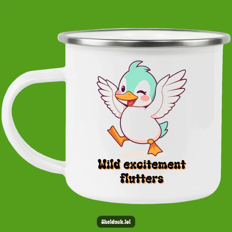 Funny Shelduck Camping Mug - Rugged & Hilarious Excited Bird Drinkware!