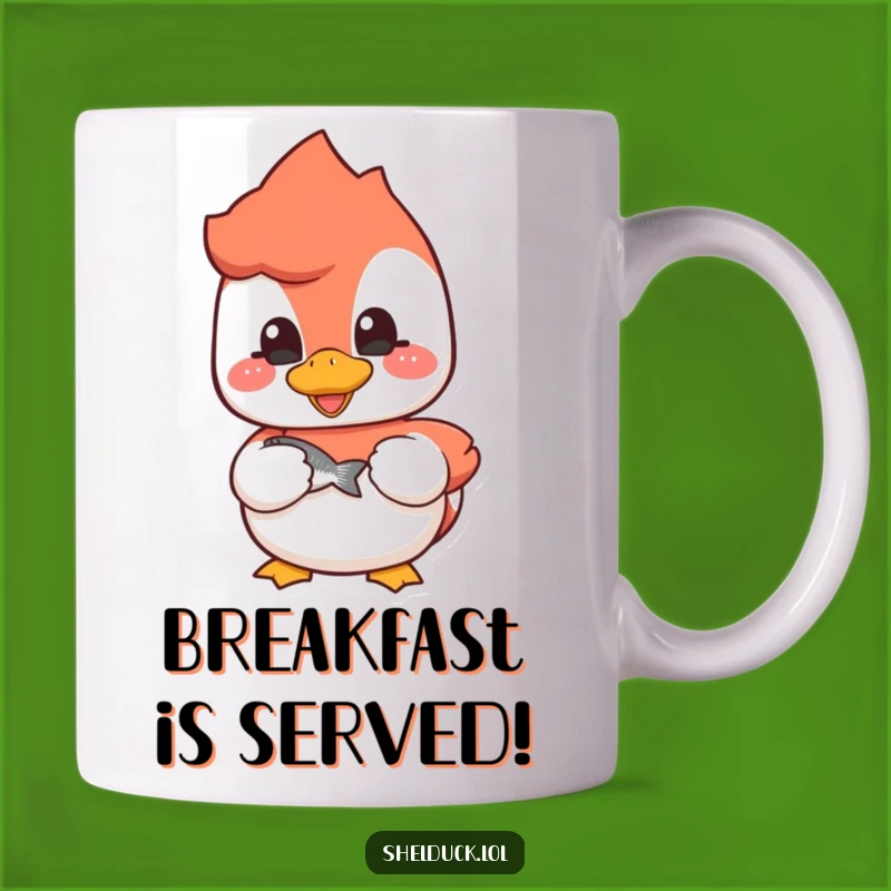 Funny Shelduck Fisherman Mug - Cheerful Bird Catch Design - Perfect Funny Gift for Anglers