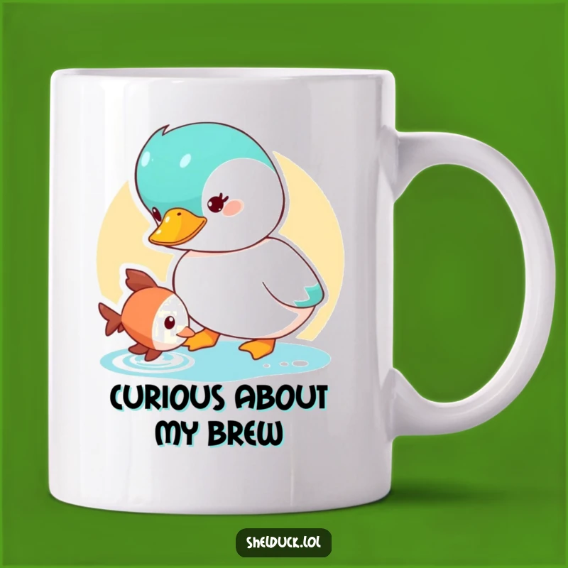 Funny Shelduck Fish Mug: Curious Duck Watching, Unique Funny Gift for Bird Watchers