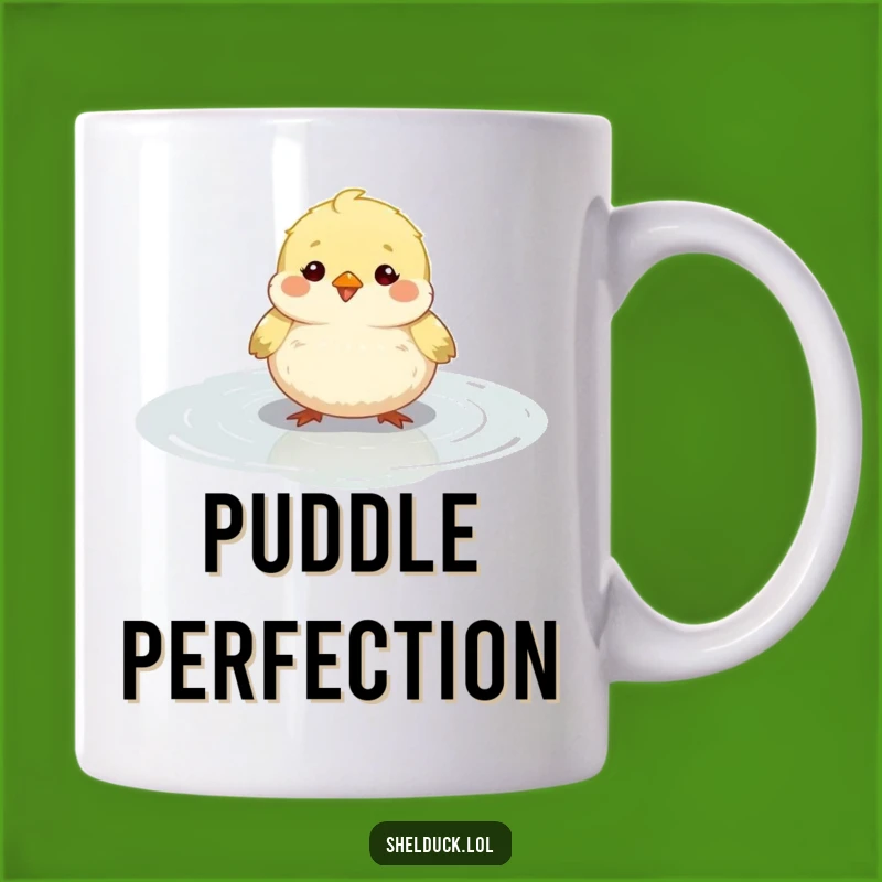 Funny Fluffy Bird Puddle Splash Mug - Adorable Round Bird Gift