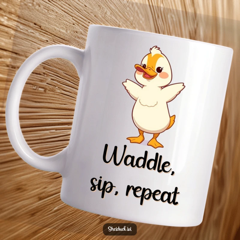 Funny Shelduck Mug: A shelduck performs a silly, bobbing dance, spreading infectious joy and laughter.