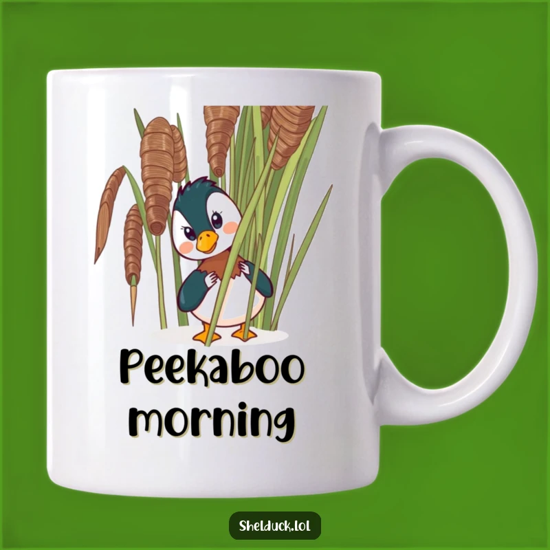 Funny Shelduck Peeking Mug - Hilarious Bird Hiding Gift