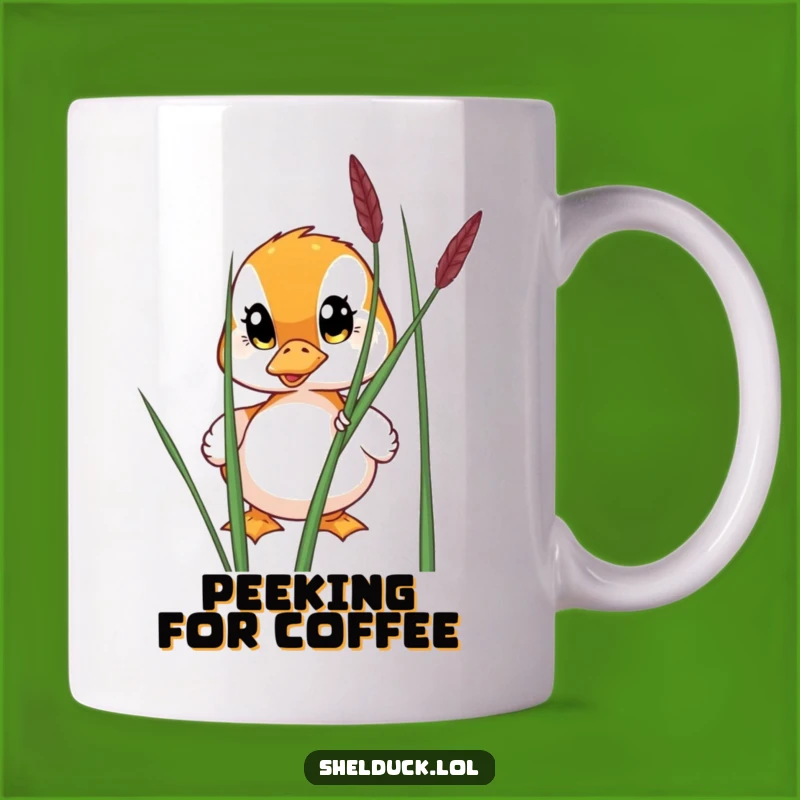 Funny Shelduck Peeking Mug - Wide-Eyed Curiosity for Gift