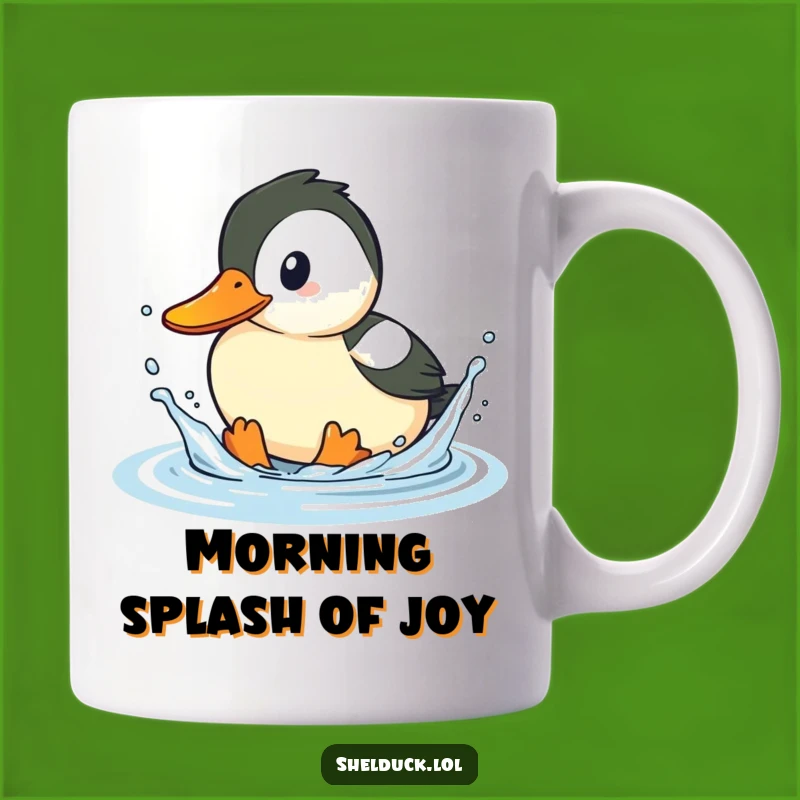 Funny Shelduck Splashing Mug - Playful Bird Coffee Cup, Hilarious Gift