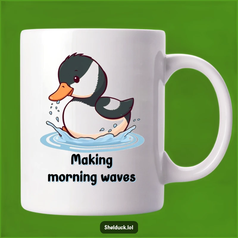 Funny Shelduck Splashing Mug - Playful Bird Gift for Water Lovers