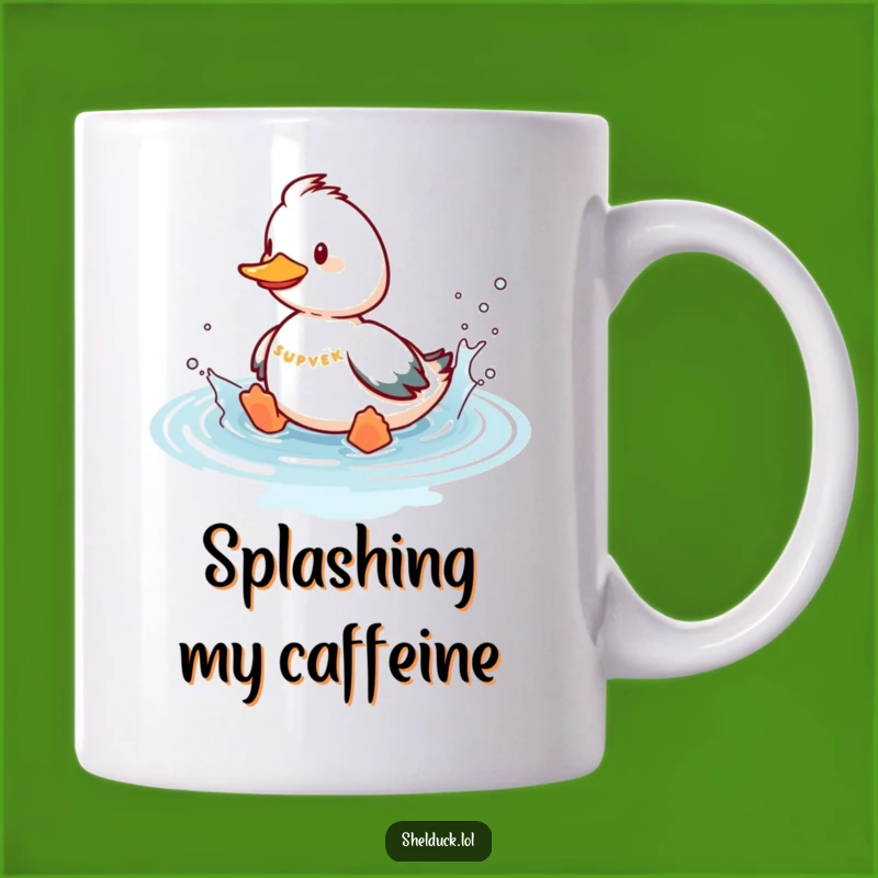 Funny Shelduck Splashing Mug - Playful Bird Water Fun Gift