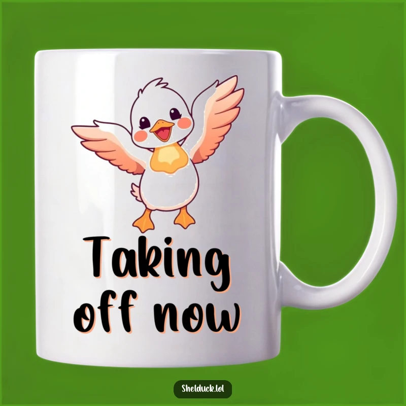 Funny Shelduck Takes Flight Mug: Hilarious Avian Adventure Gift