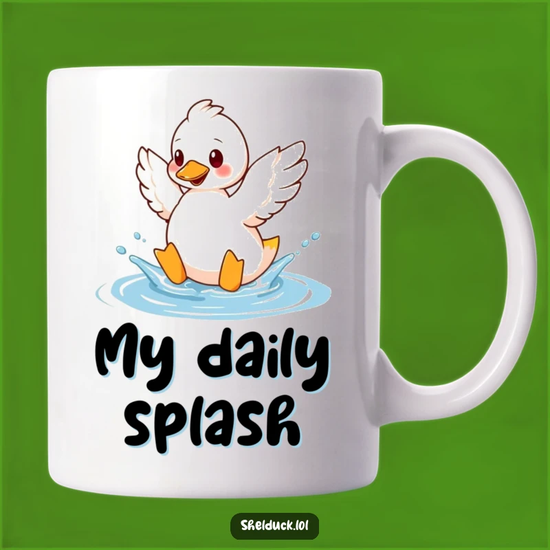 Funny Shelduck Splashing Mug - Hilarious Water Bird Fun Gift
