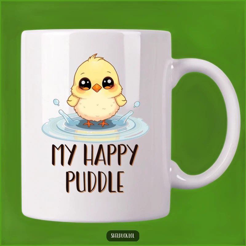 Funny Fluffy Bird Puddle Splash Mug - Joyful Eyes Gift for Bird Lovers