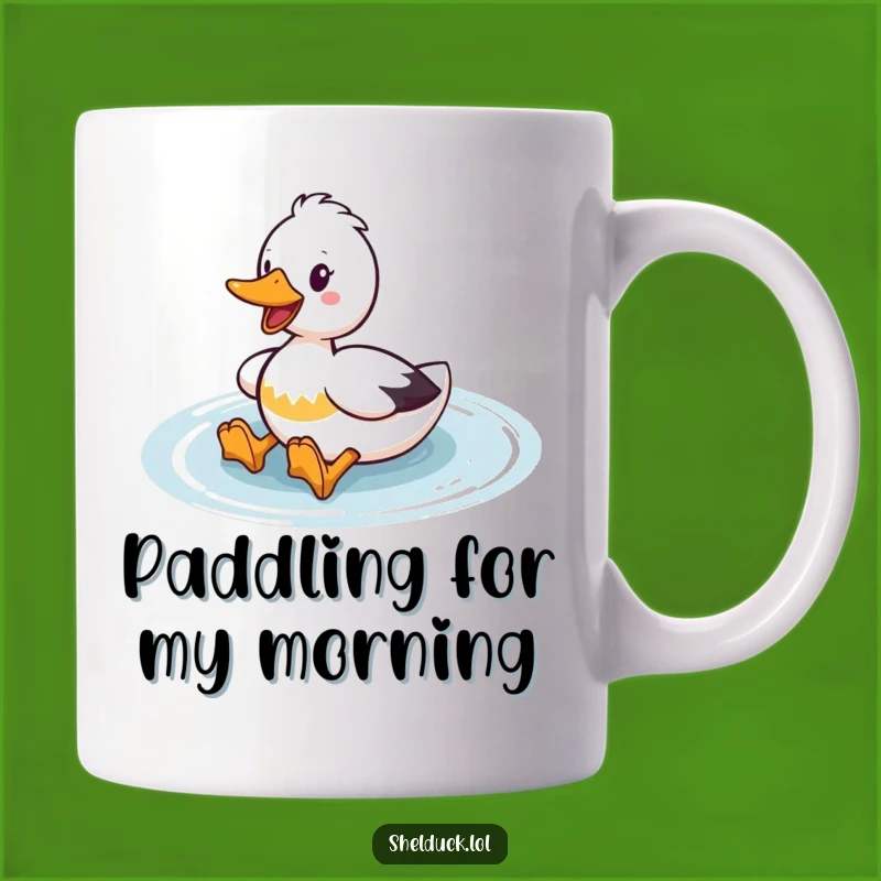Funny Shelduck Paddler Mug: Enthusiastic Duck Art, Perfect Bird Lover Gift