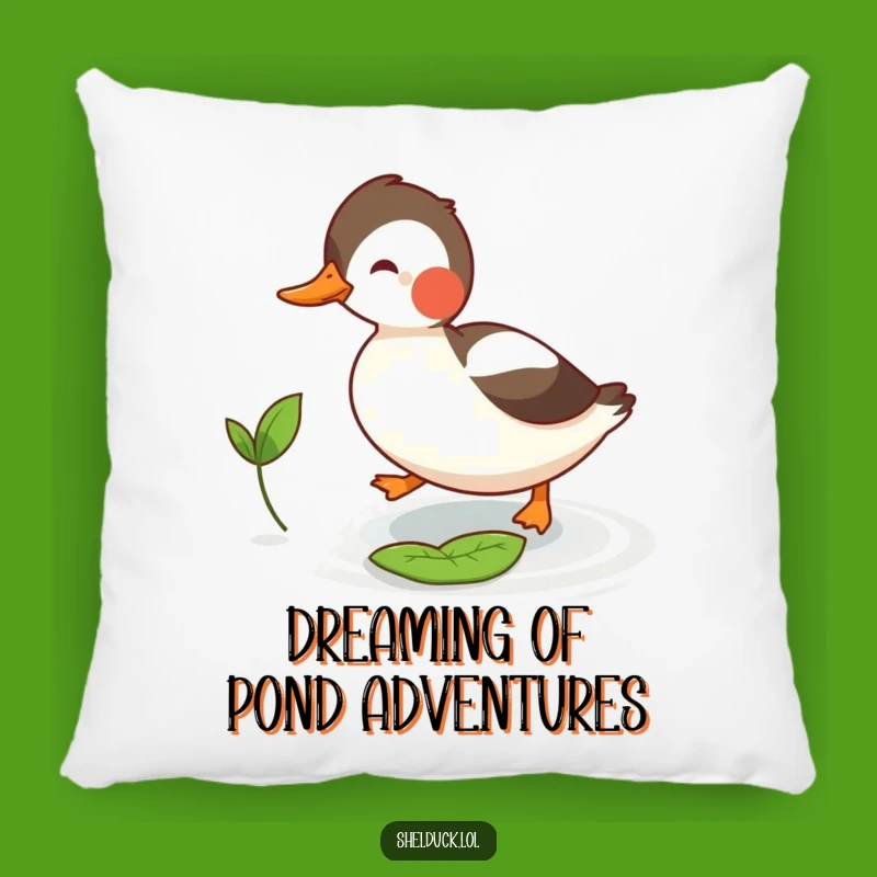 Funny Shelduck Leaf Chase Pillow: Comfy Cuddle Buddy with a Hilarious Twist, Gift