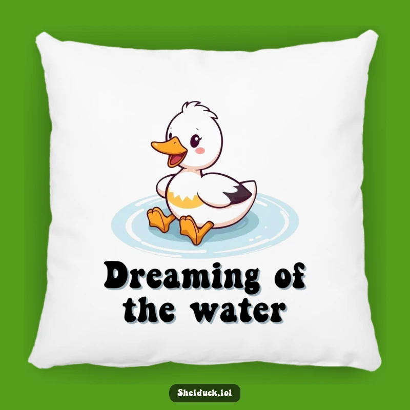 Funny Shelduck Pillow: Enthusiastic Paddler Cushion, Cozy & Cheerful Decor Gift
