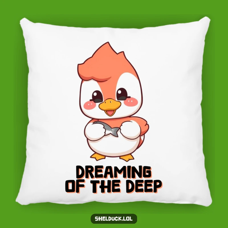 Funny Shelduck Fisherman Pillow - Soft Decorative Angler Cushion - Adorable Funny Gift Throw Pillow