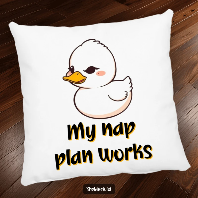 Funny Shelduck Pillow: A shelduck with a mischievous grin winks on this humorous accent pillow.