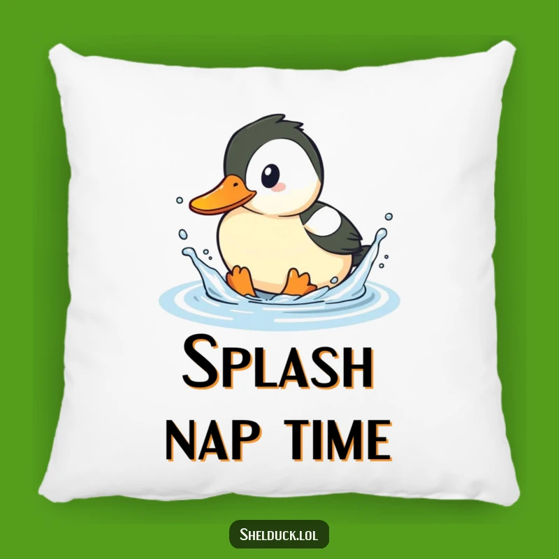 Funny Shelduck Splashing Pillow - Cute Playful Bird Cushion, Gift