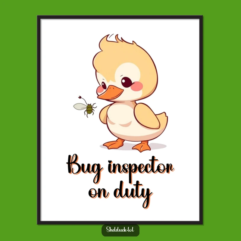 Funny Shelduck Curiosity Digital Art - Instant Download Bird Illustration - Unique Funny Gift Decor