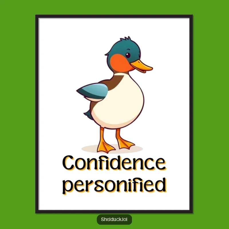 Funny Shelduck Strut Digital Art Print - Instant Comical Bird Decor Gift