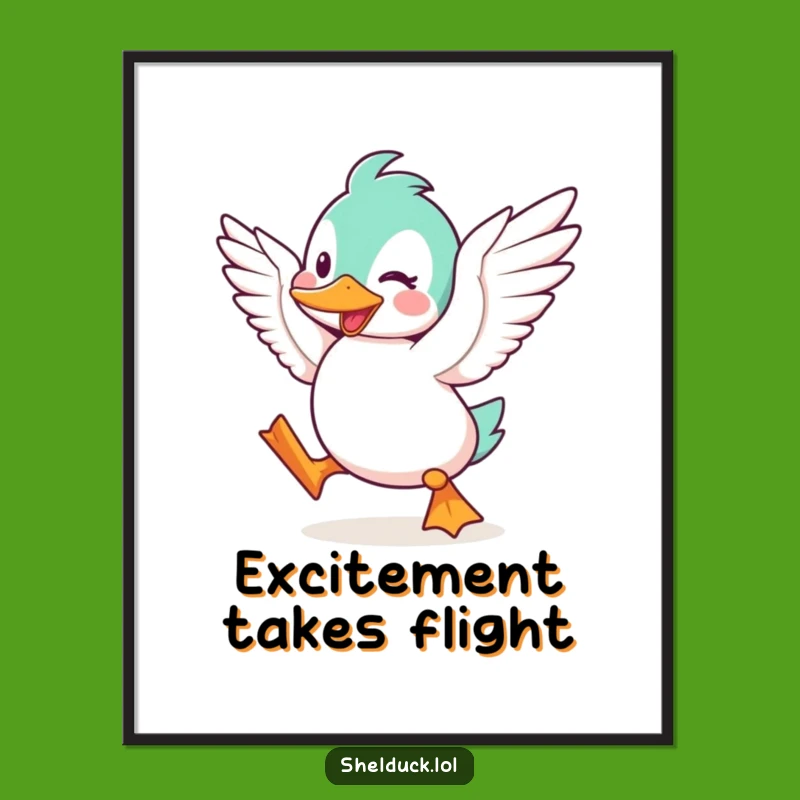 Funny Shelduck Digital Art - Instant Hilarious Excited Bird Artwork!