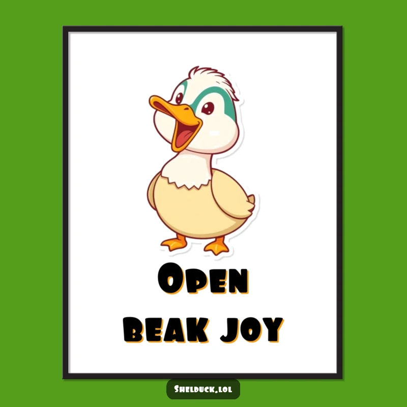 Funny Honking Shelduck Digital Art - Playful Bird Wall Art, Instant Gift!
