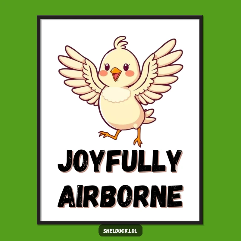 Funny Hopping Bird Art Print: Instant Joy with This Cheerful Design