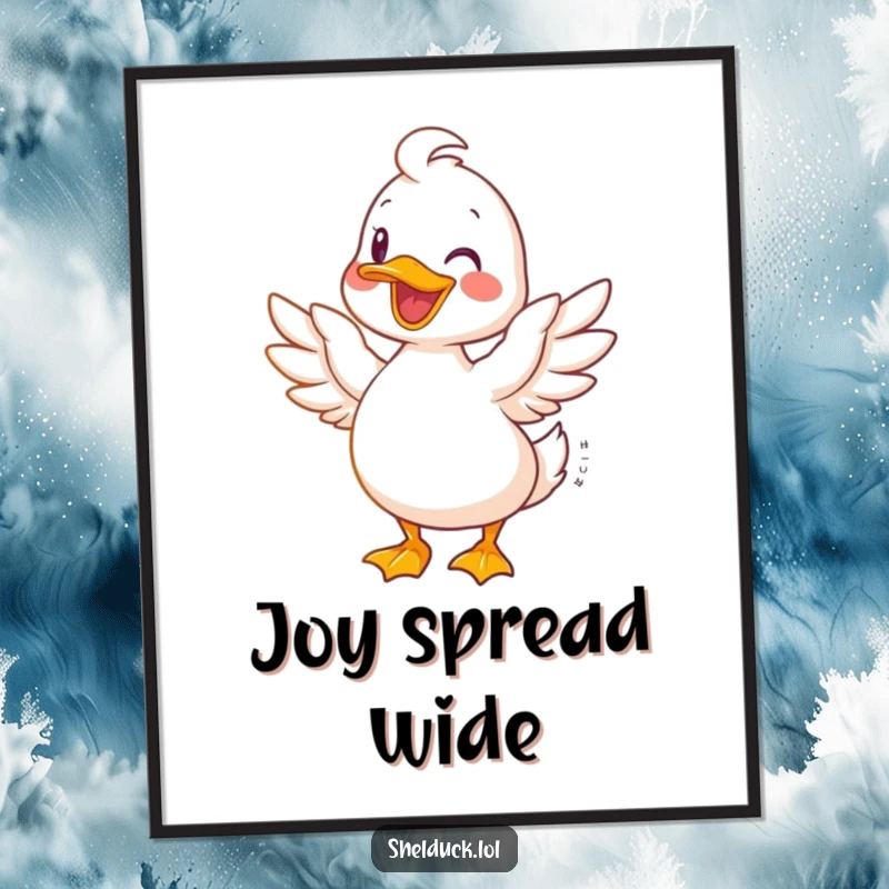 Funny Shelduck Digital Art: A joyful shelduck with wings spread wide, expressing happiness and freedom.