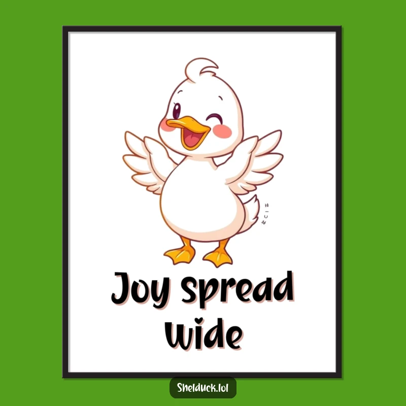 Funny Joyful Shelduck Digital Art - Happy Bird Wall Art, Instant Gift!