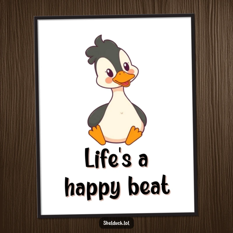 Funny Shelduck Digital Art Print: A shelduck humorously bobbing its head with contagious joy, ready to hang.