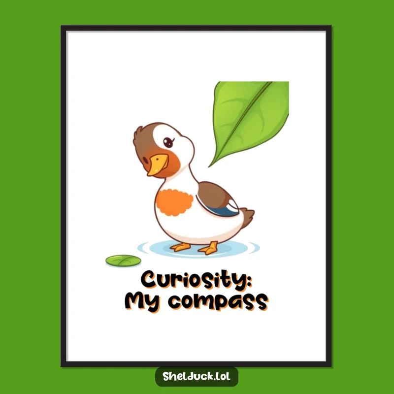 Funny Shelduck Digital Art: Curious Duck Printable Decor, Instant Humorous Gift!