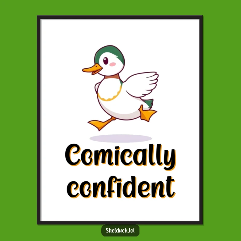 Funny Shelduck Strut Digital Art: Instant Wall Decor with Bird Humor