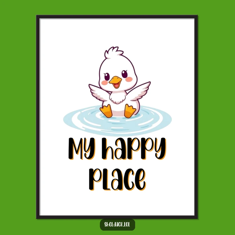 Funny Shelduck Bobbing Digital Art Print: Cheerful Water Bird Decor Gift