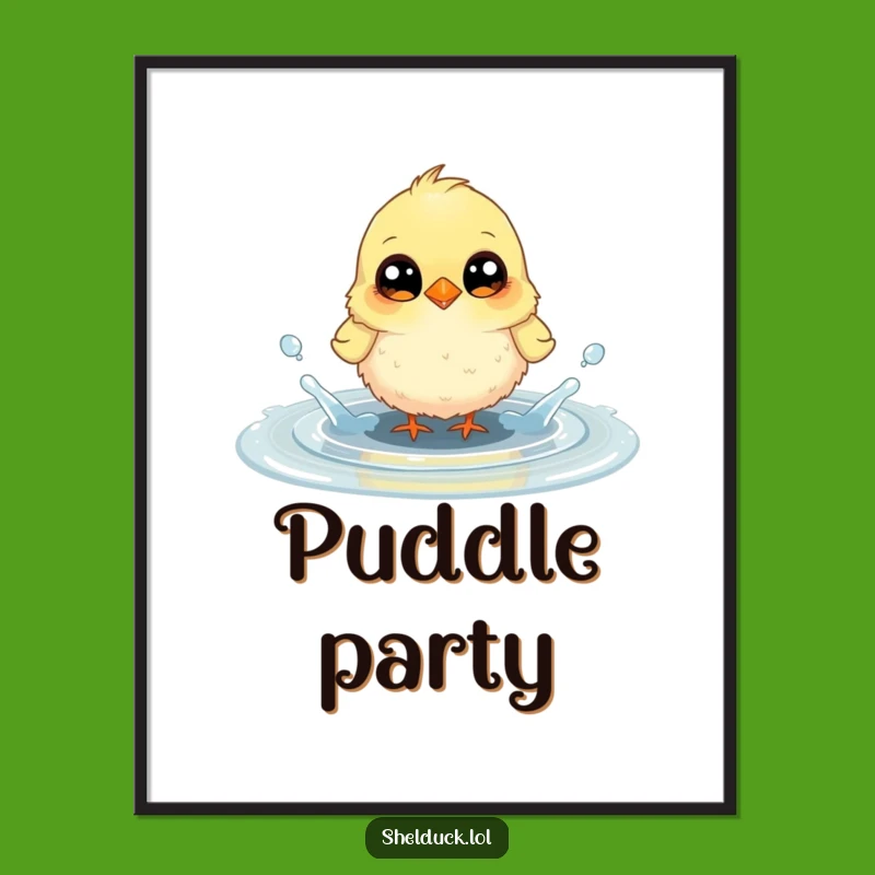 Funny Fluffy Bird Puddle Splash Digital Art - Instant Joyful Splashes for Your Walls