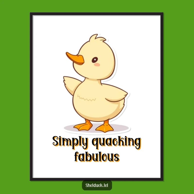 Funny Shelduck Digital Art: Happy Quack Pose Print, Instant Download Funny Gift